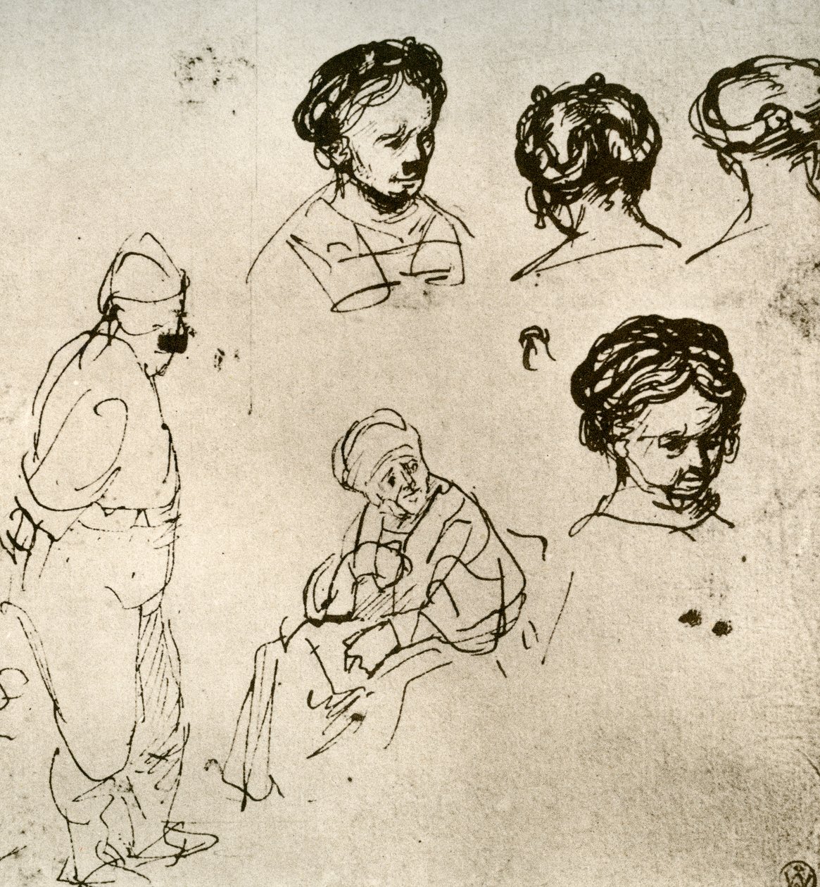 Une page de croquis, 1913 - Rembrandt van Rijn