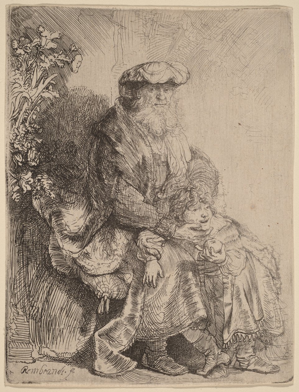 Abraham caressant Isaac - Rembrandt van Rijn