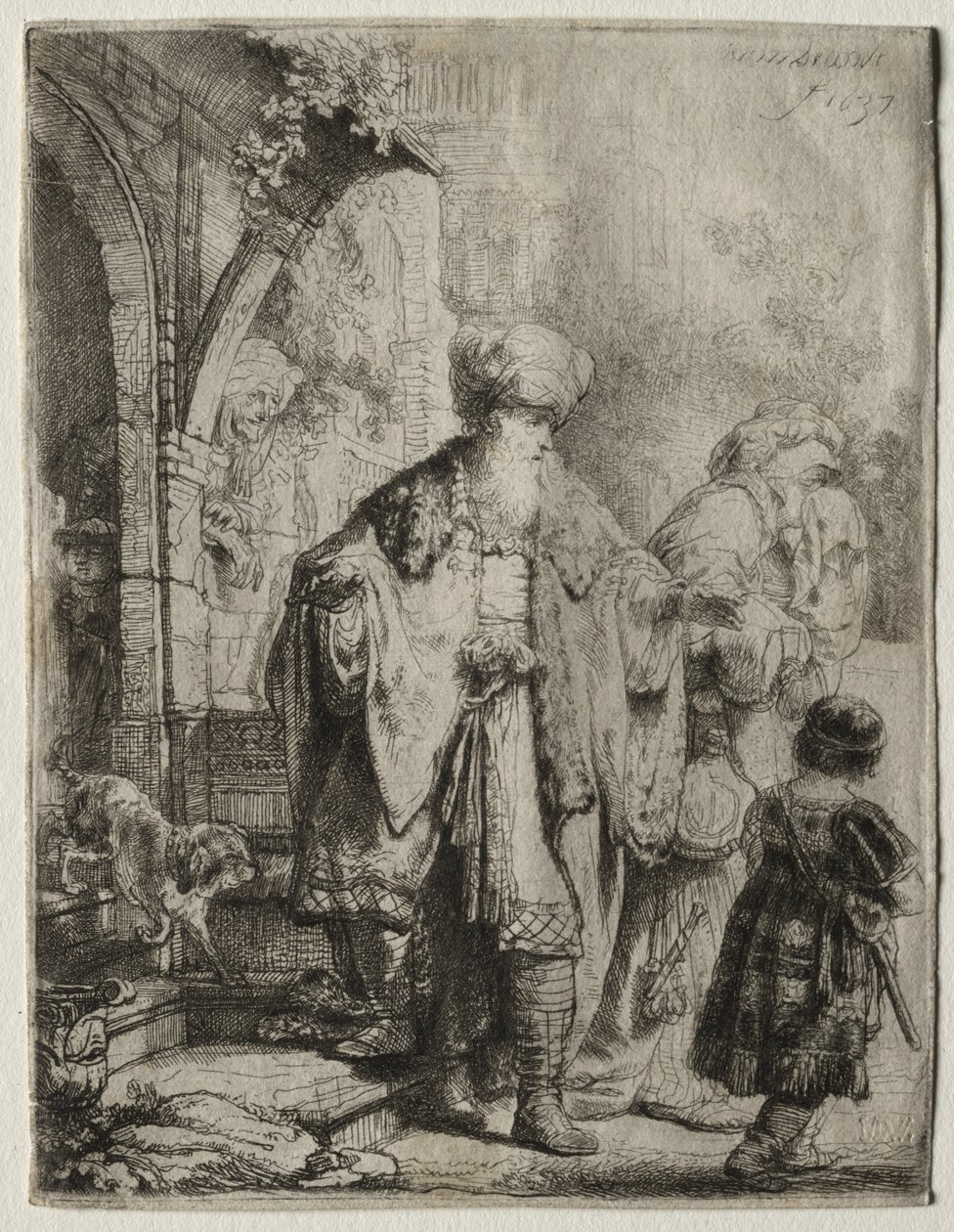 Abraham chassant Agar et Ismaël - Rembrandt van Rijn