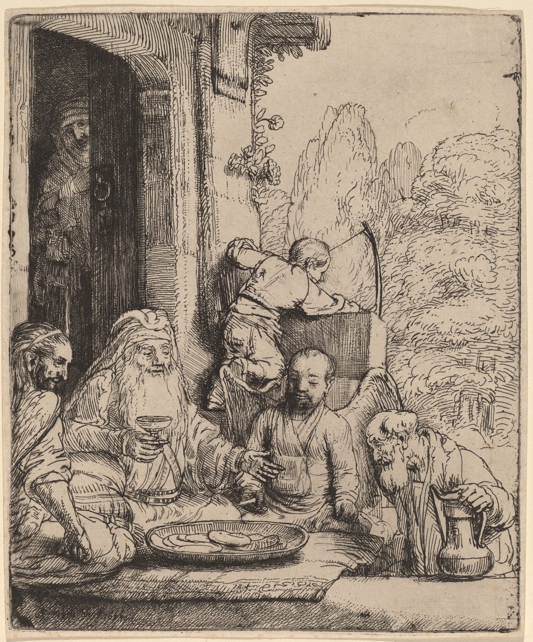 Abraham recevant les Anges - Rembrandt van Rijn