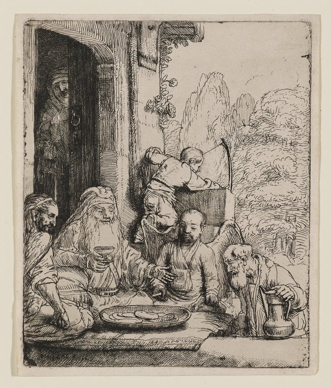 Abraham recevant les anges - Rembrandt van Rijn