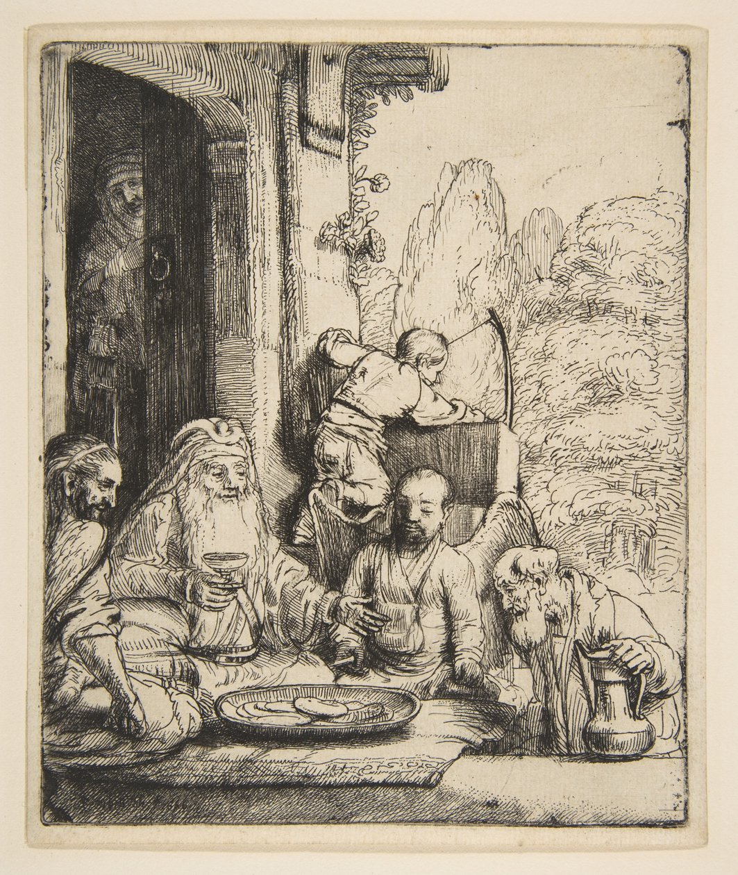 Abraham recevant les anges - Rembrandt van Rijn