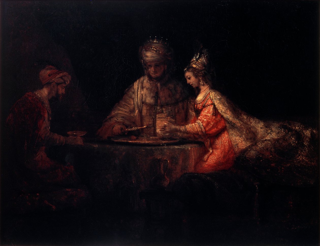 Assuérus, Haman et Esther, 1660 - Rembrandt van Rijn