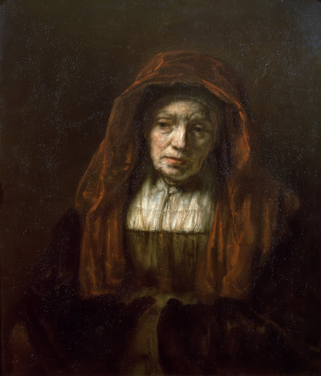 Vieille femme avec foulard - Rembrandt van Rijn