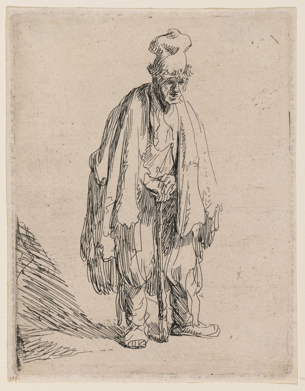 Mendiant coiffé d
