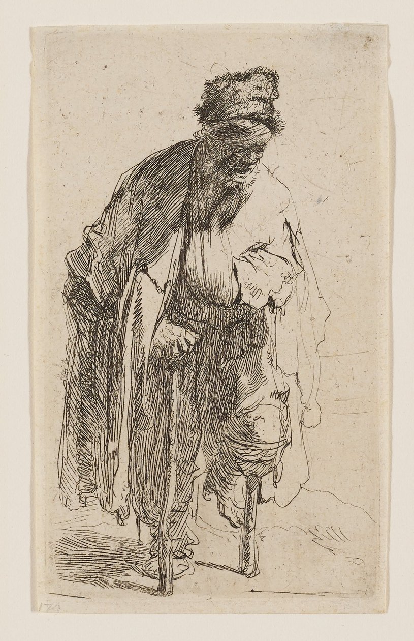 Un mendiant à la jambe de bois - Rembrandt van Rijn