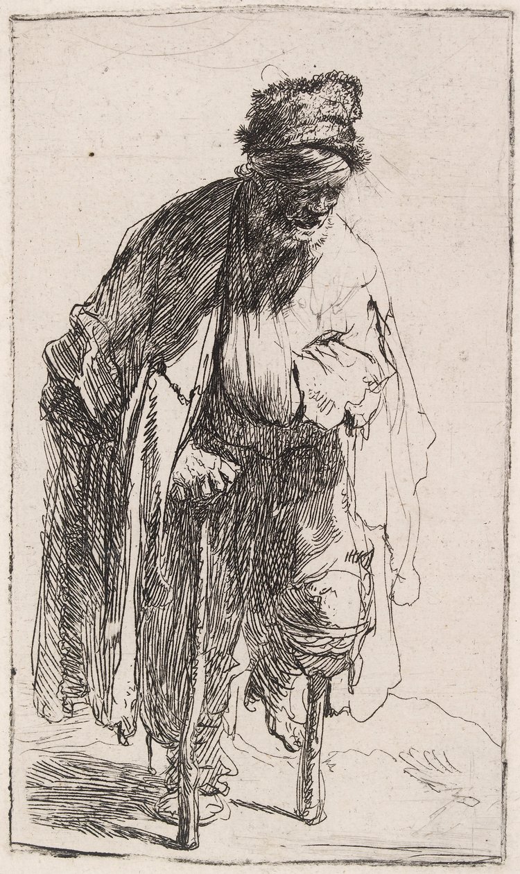 Mendiant avec une jambe de bois - Rembrandt van Rijn