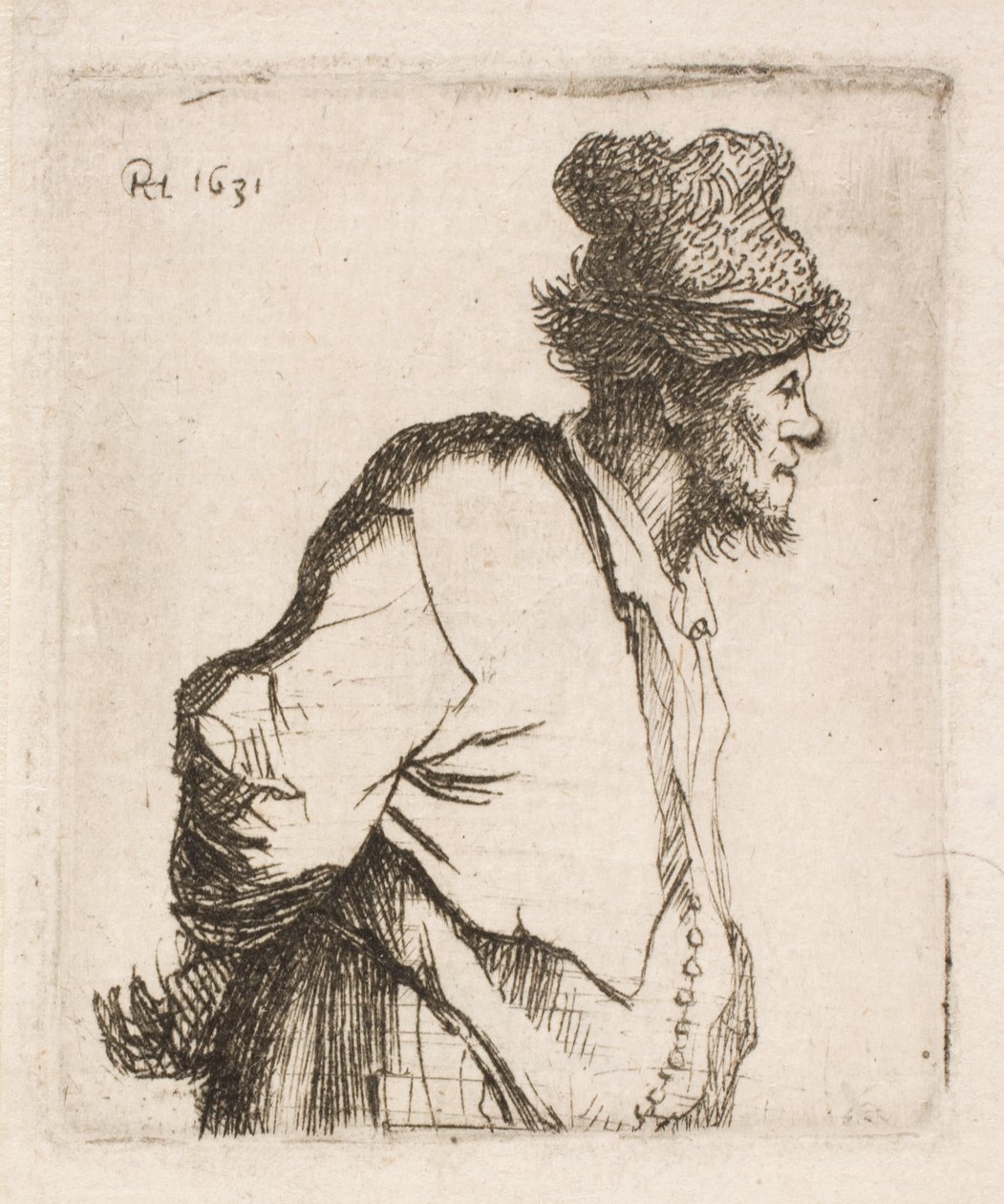 Paysans avec les mains dans le dos - Rembrandt van Rijn