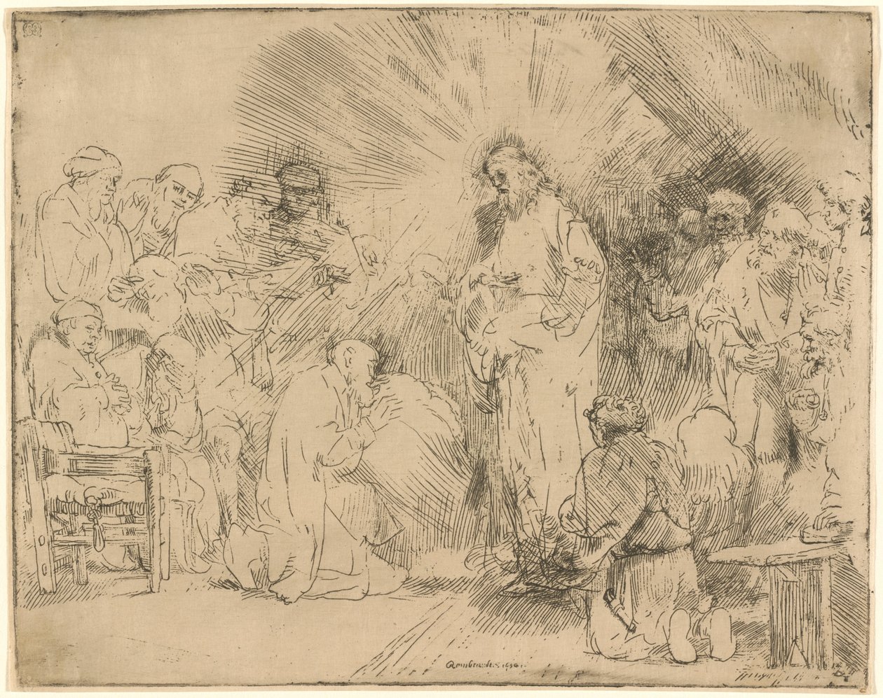 Le Christ apparaissant aux Apôtres - Rembrandt van Rijn