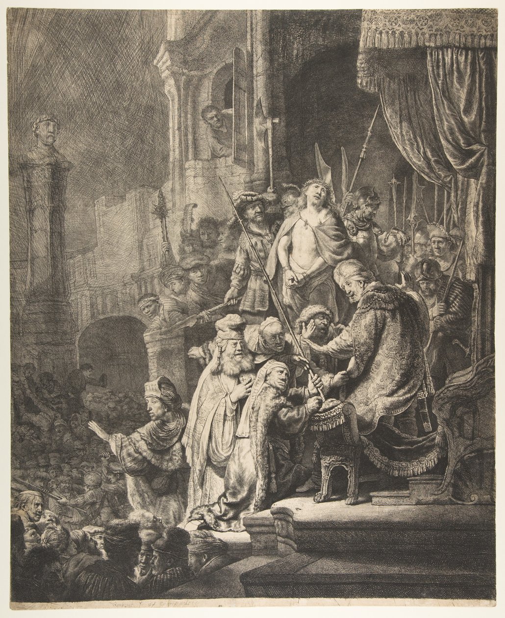 Le Christ devant Pilate : la grande planche, 1636 - Rembrandt van Rijn