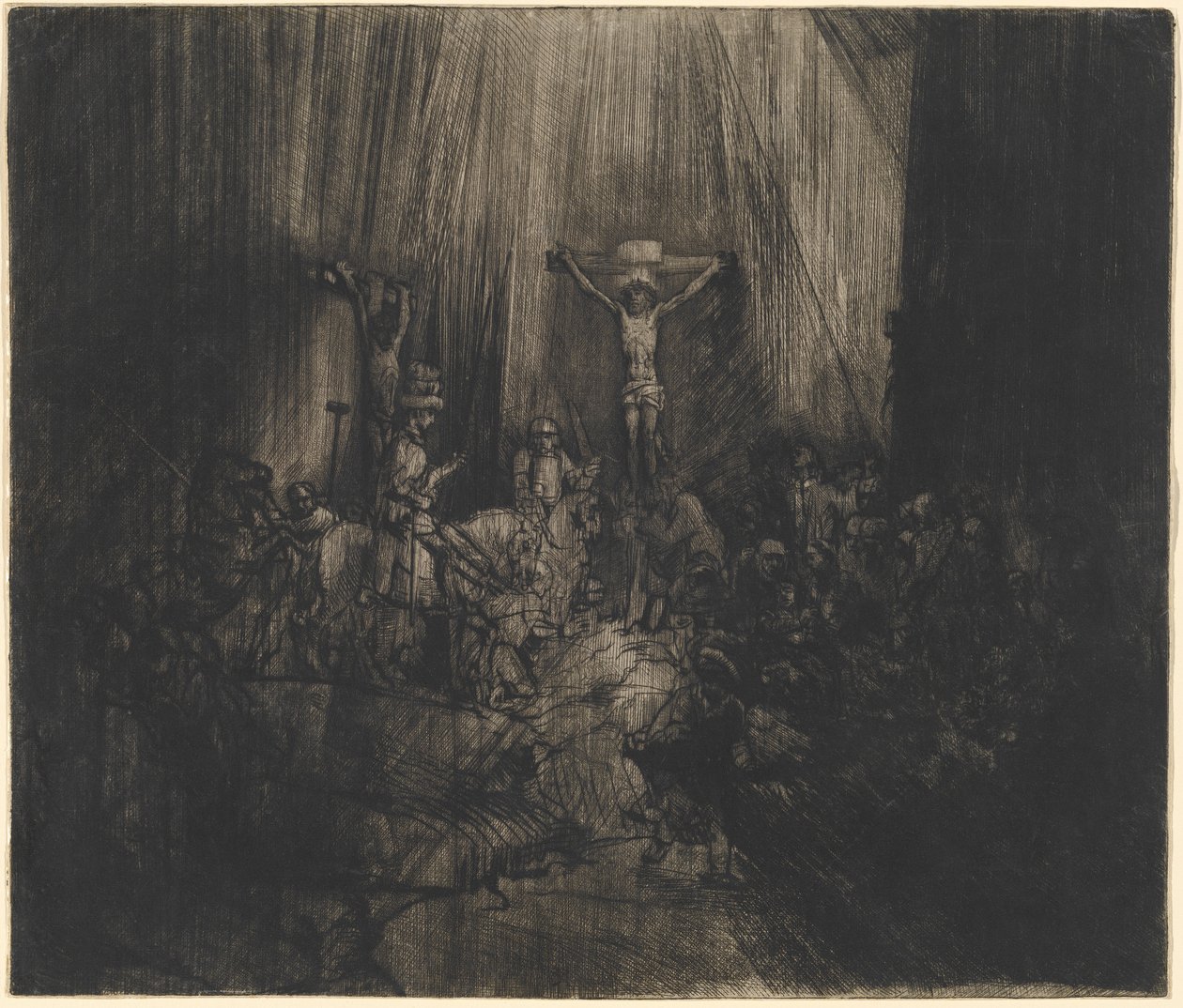 Christ Crucifié entre les Deux Voleurs (Les Trois Croix) - Rembrandt van Rijn