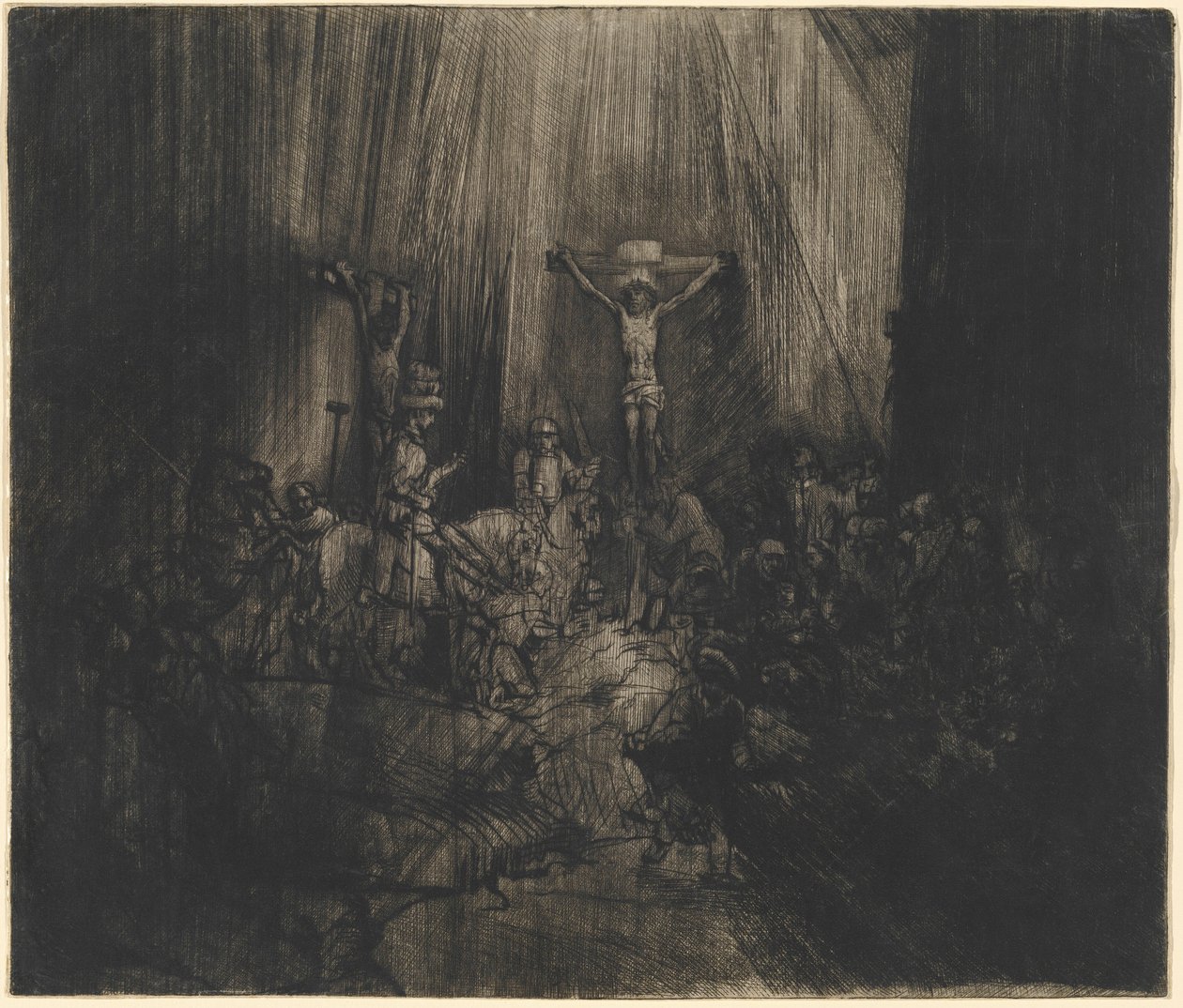 Le Christ crucifié entre les deux larrons (Les trois croix) - Rembrandt van Rijn