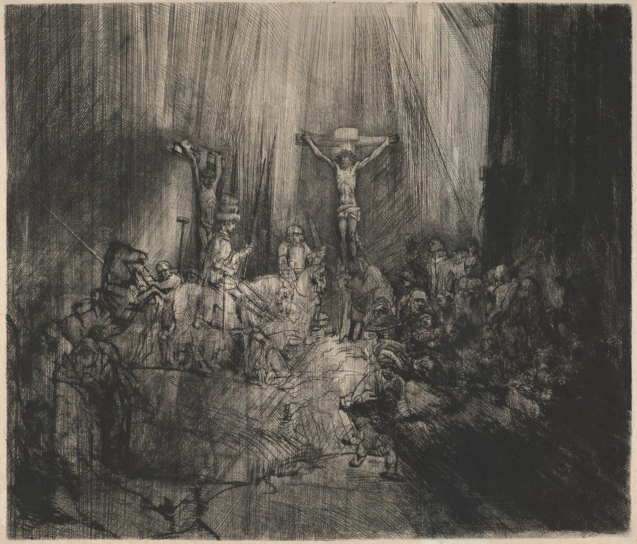 Le Christ crucifié entre les deux larrons (Les trois croix) - Rembrandt van Rijn