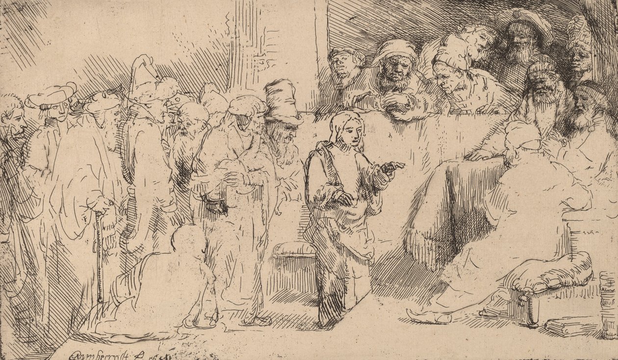 Christ disputant avec les docteurs : une esquisse, 1652 - Rembrandt van Rijn