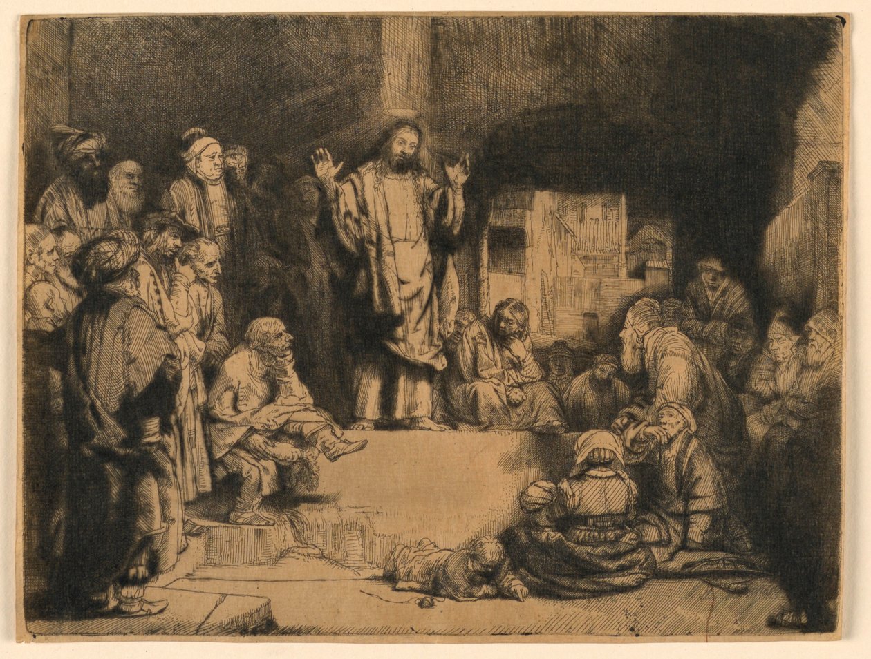 Christ prêchant ("La Petite Tomb") - Rembrandt van Rijn