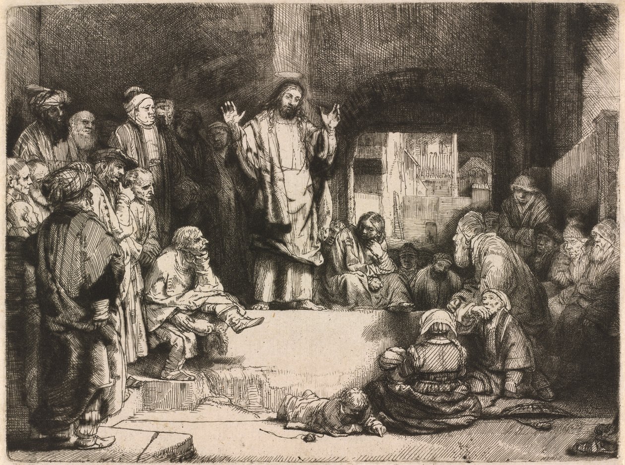 Christ prêchant (La petite Tombe) - Rembrandt van Rijn