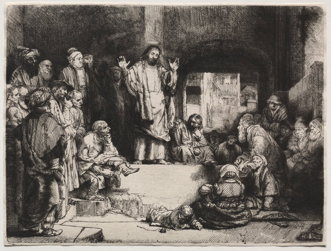 Christ prêchant La Petite Tombe - Rembrandt van Rijn