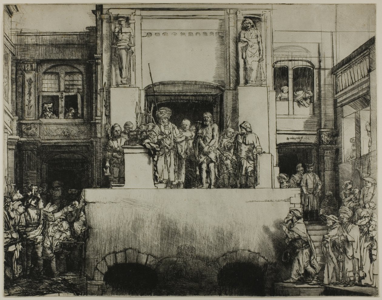 Le Christ présenté au peuple : Planche oblongue - Rembrandt van Rijn