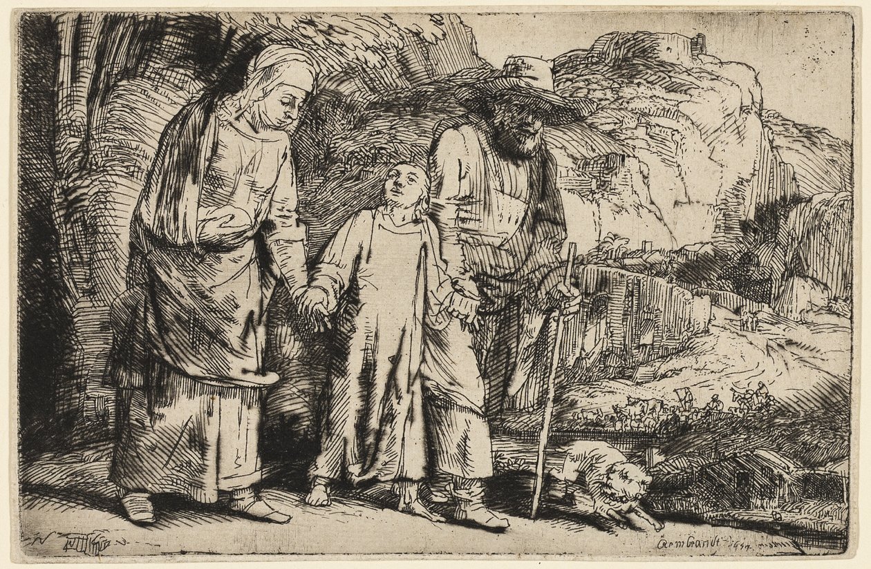 Le Christ revenant du temple avec ses parents - Rembrandt van Rijn