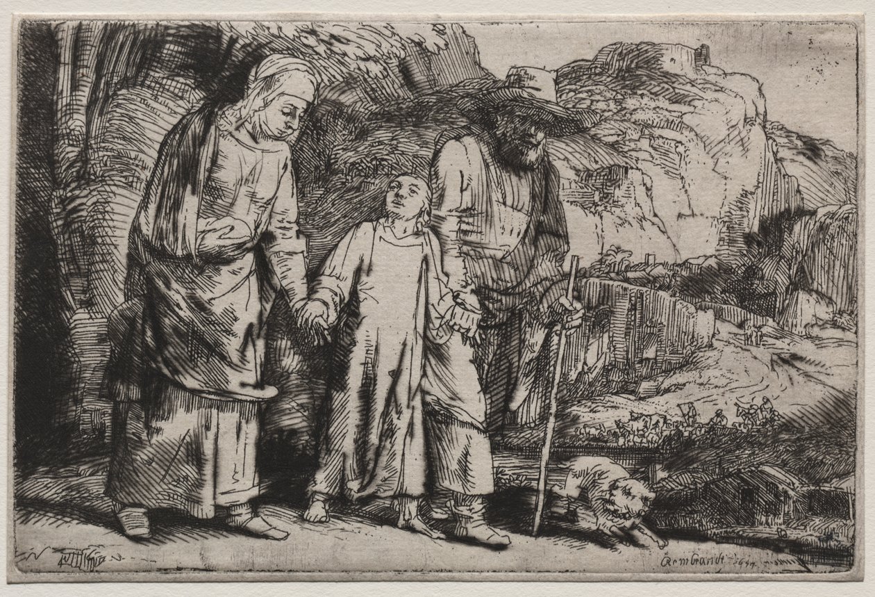 Le Christ revenant du temple avec ses parents - Rembrandt van Rijn