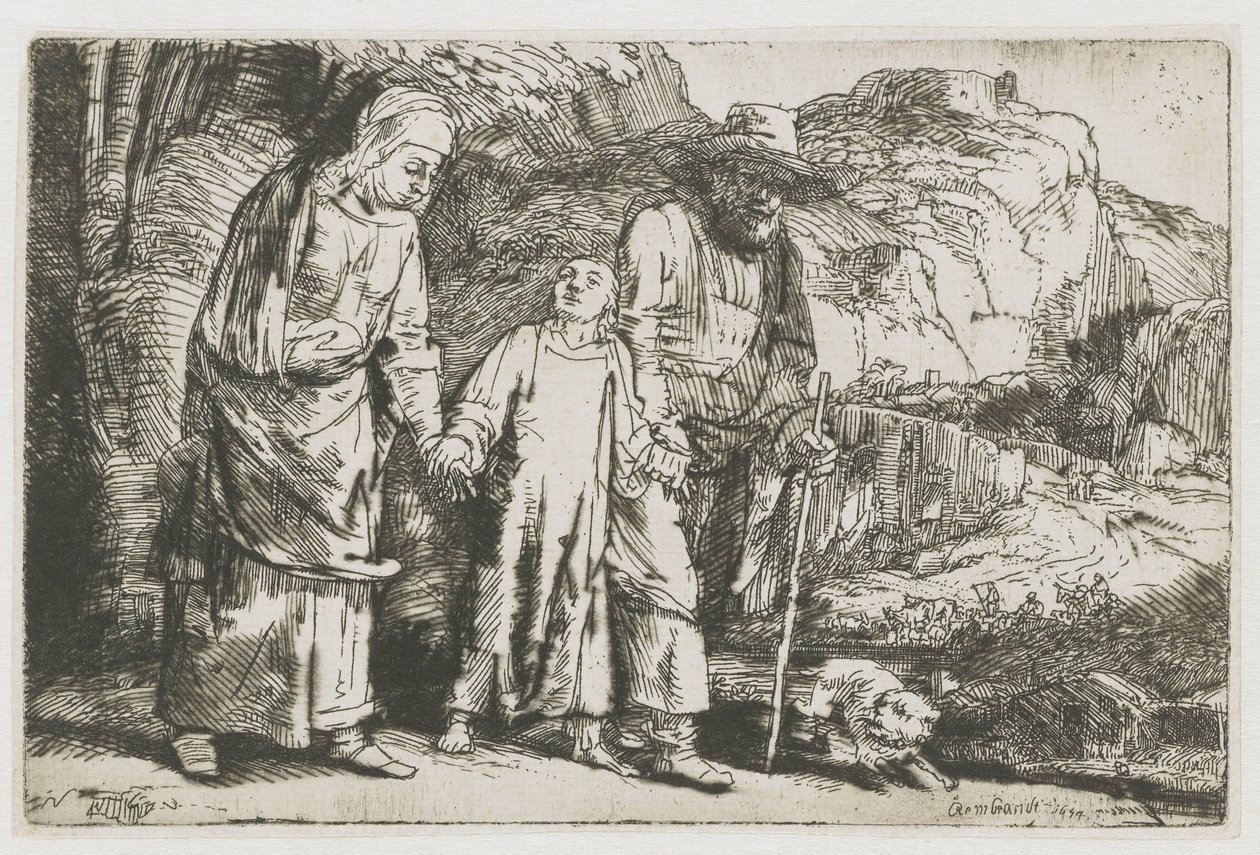Le Christ revenant du temple avec ses parents - Rembrandt van Rijn