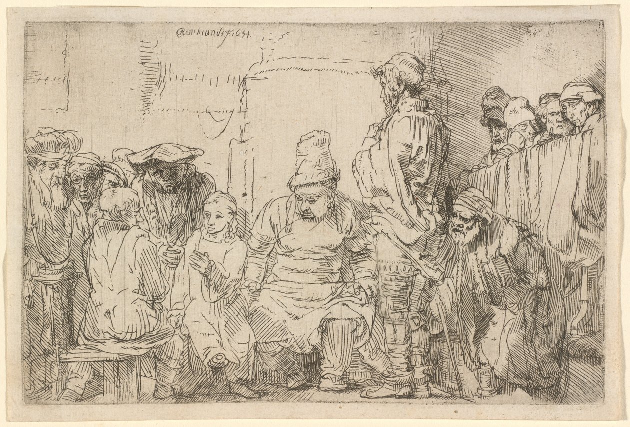 Christ assis disputant avec les docteurs | Estampe d'art
