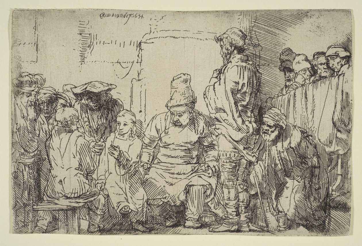 Christ assis disputant avec les docteurs - Rembrandt van Rijn