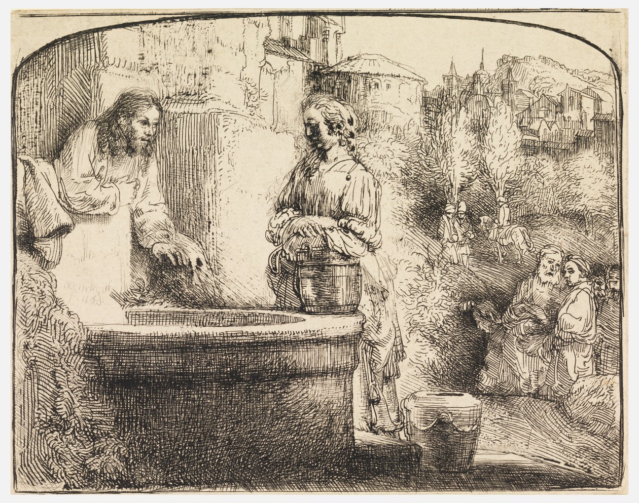 Le Christ et la femme de Samarie - Rembrandt van Rijn