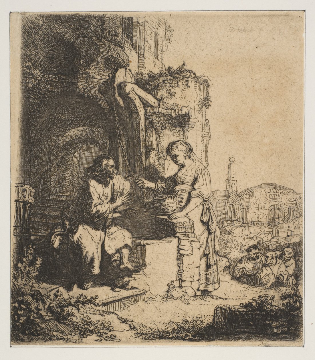 Le Christ et la femme de Samarie parmi les ruines - Rembrandt van Rijn
