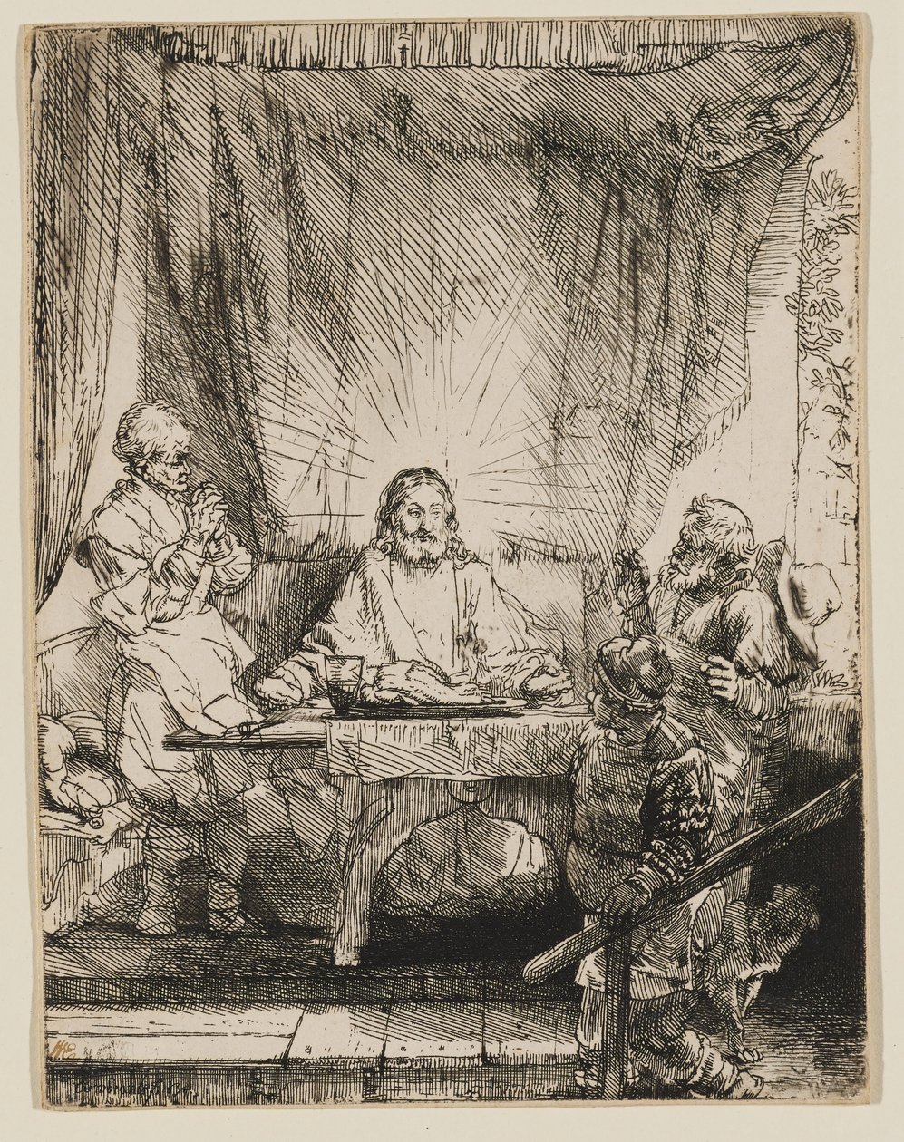 Le Christ à Emmaüs : la grande assiette - Rembrandt van Rijn