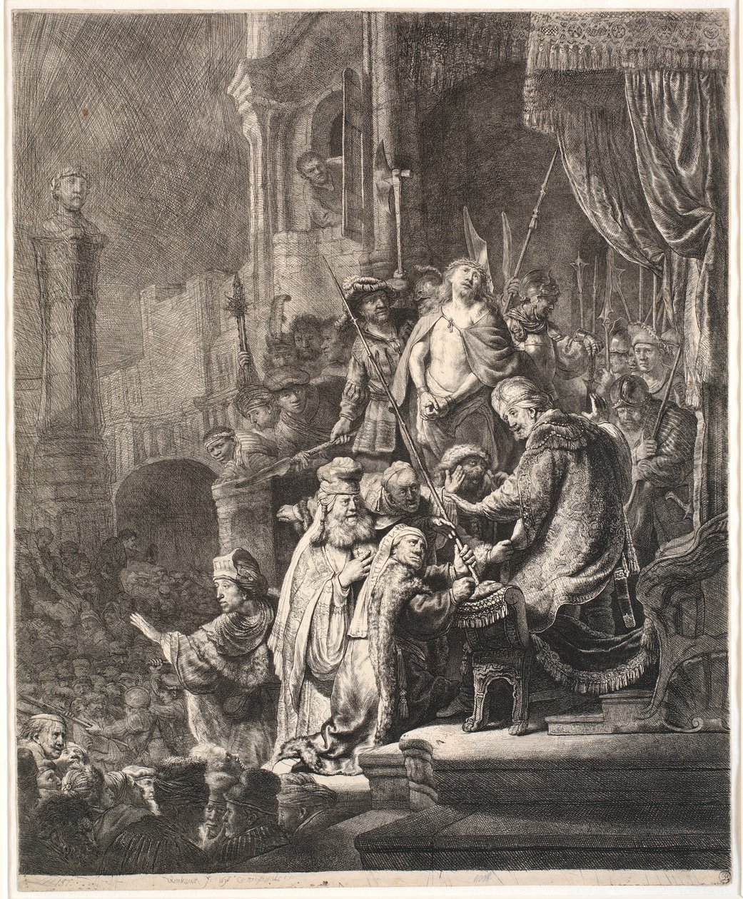 Jésus devant Pilate : grande planche - Rembrandt van Rijn