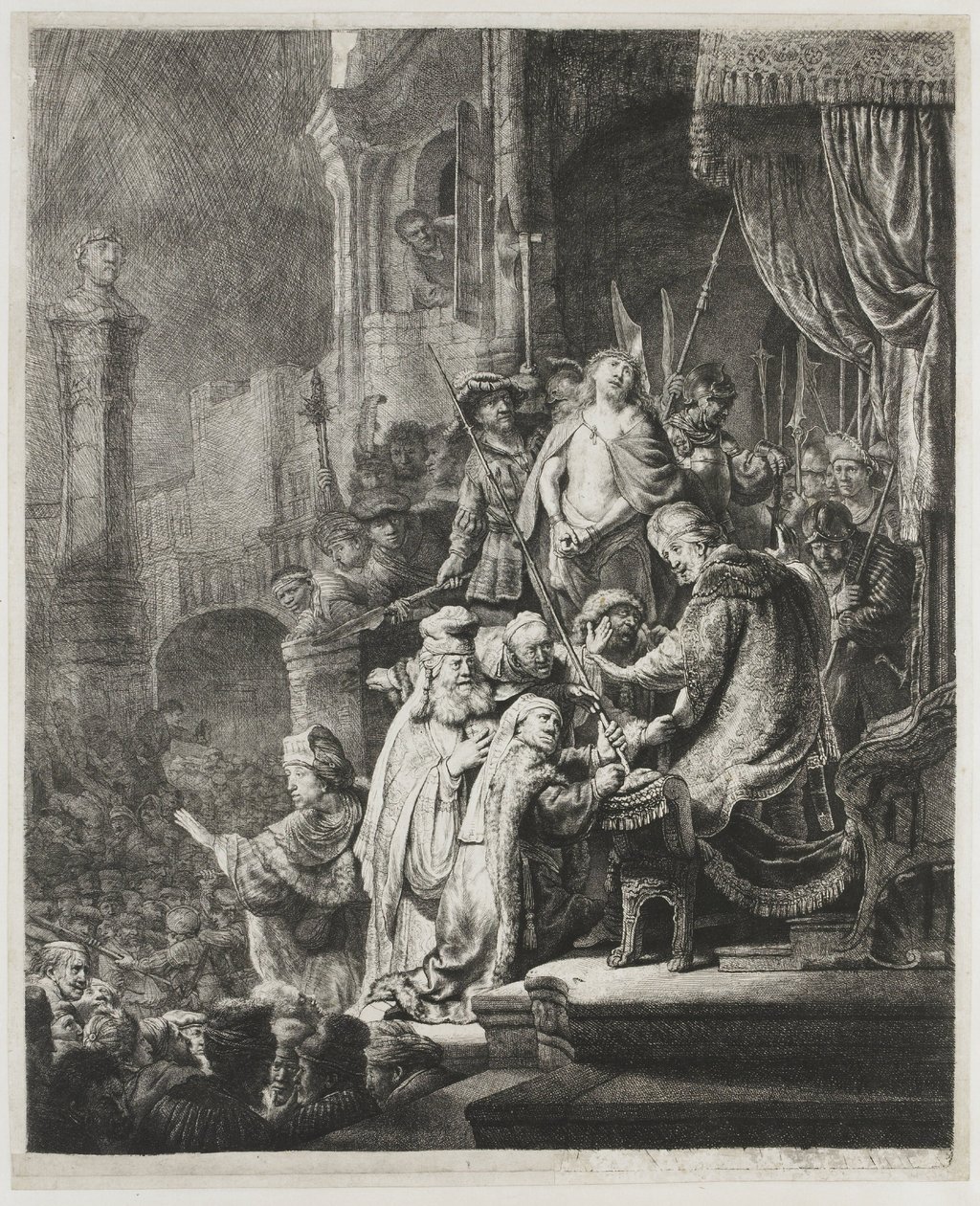 Le Christ devant Pilate : grande planche - Rembrandt van Rijn