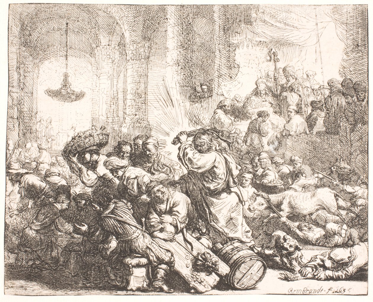 Christ chassant les marchands du temple - Rembrandt van Rijn