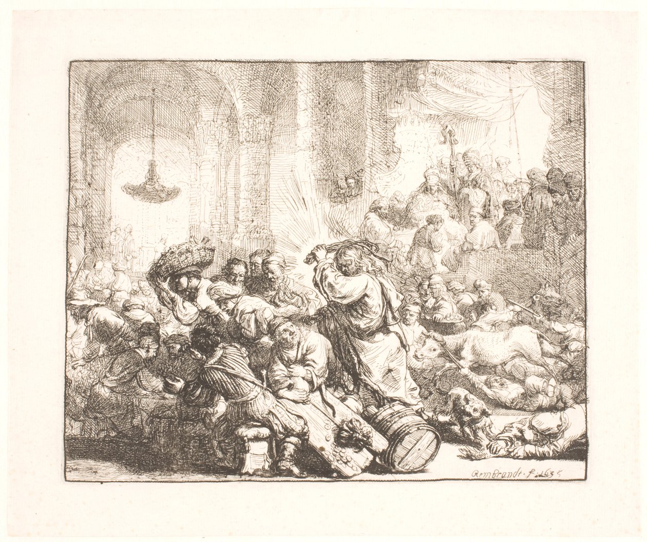 Christ chassant les marchands du temple - Rembrandt van Rijn