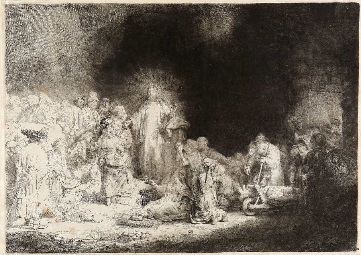 Christ guérissant les malades La gravure des Cent Florins - Rembrandt van Rijn