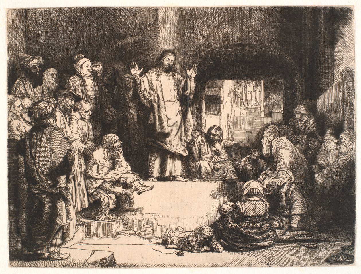 Le Christ prêchant ("La petite tombe") - Rembrandt van Rijn