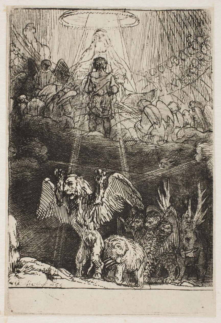La vision de Daniel concernant les quatre bêtes - Rembrandt van Rijn