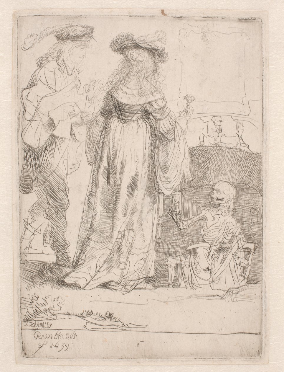 Le jeune couple et la mort - Rembrandt van Rijn