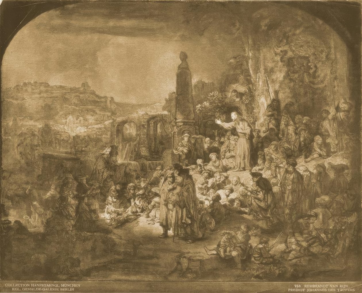 Le sermon de Jean-Baptiste - Rembrandt van Rijn