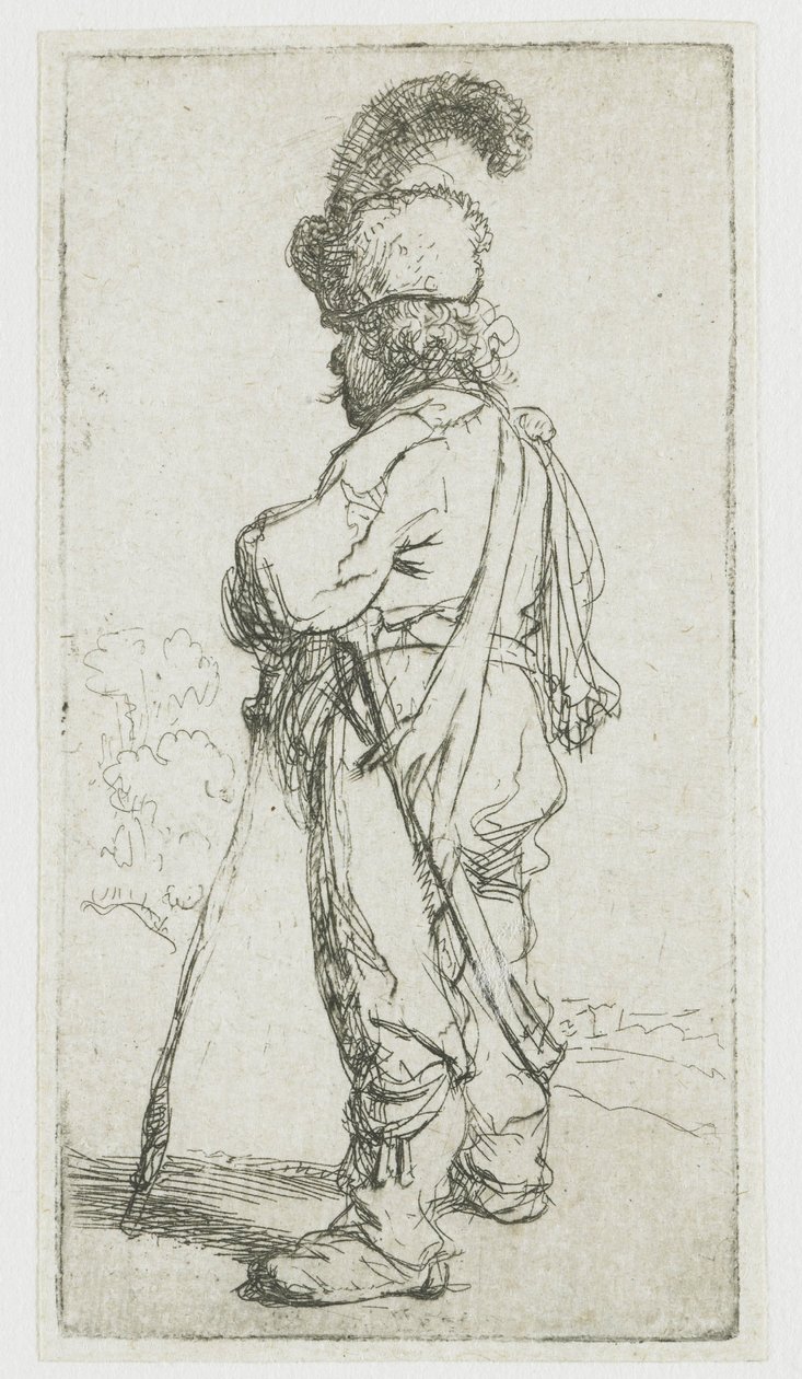 Un Polonais avec un bâton - Rembrandt van Rijn