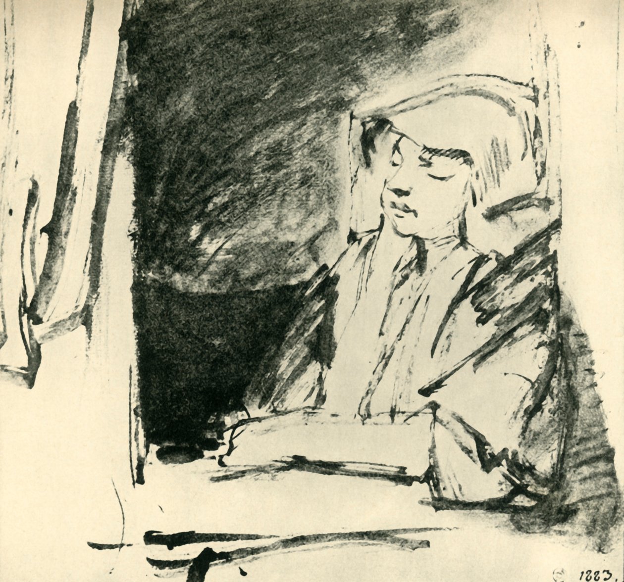 Fille endormie à une fenêtre - Rembrandt van Rijn