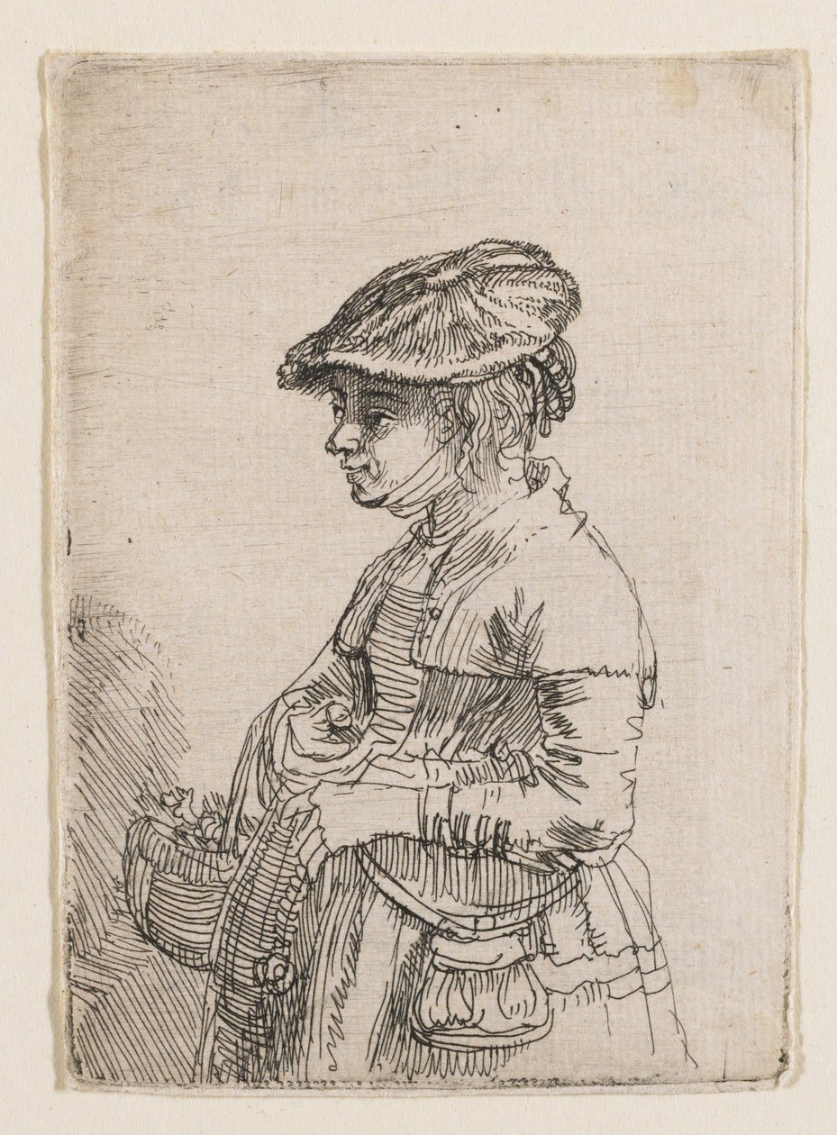 Une fillette avec un panier - Rembrandt van Rijn