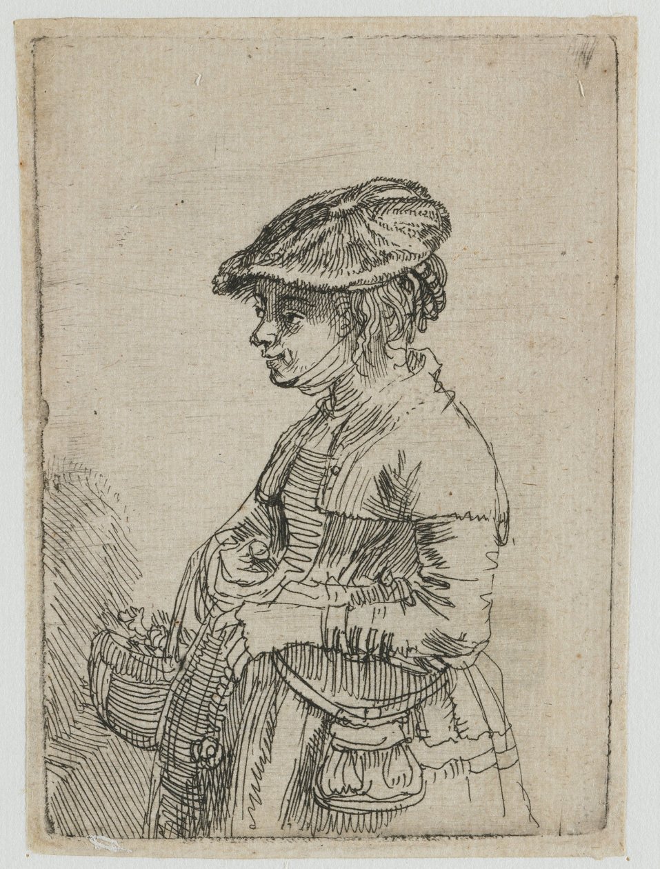 Une fille avec un panier - Rembrandt van Rijn