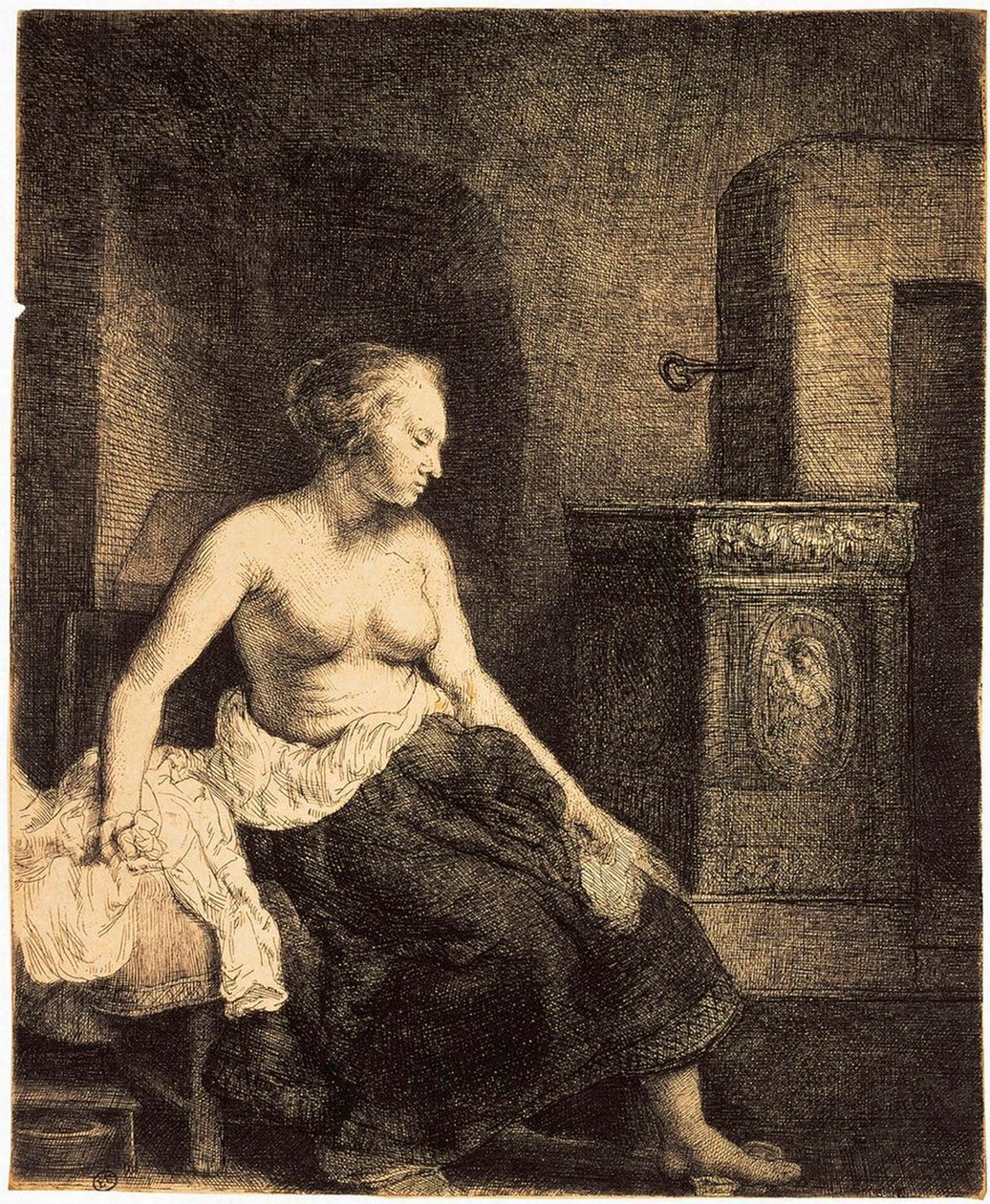 Femme à moitié nue près d
