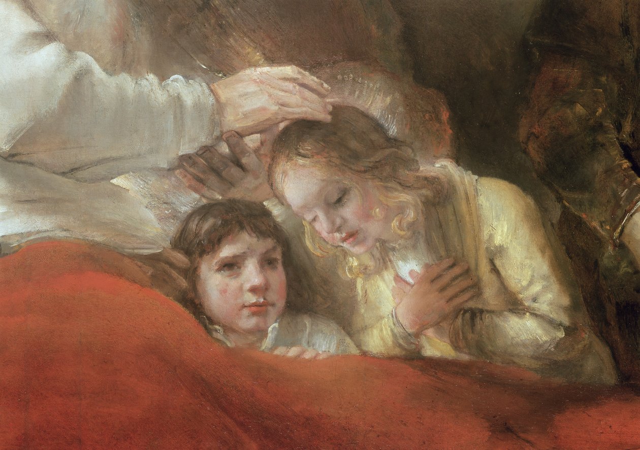 Jacob bénissant les fils de Joseph (détail) - Rembrandt van Rijn