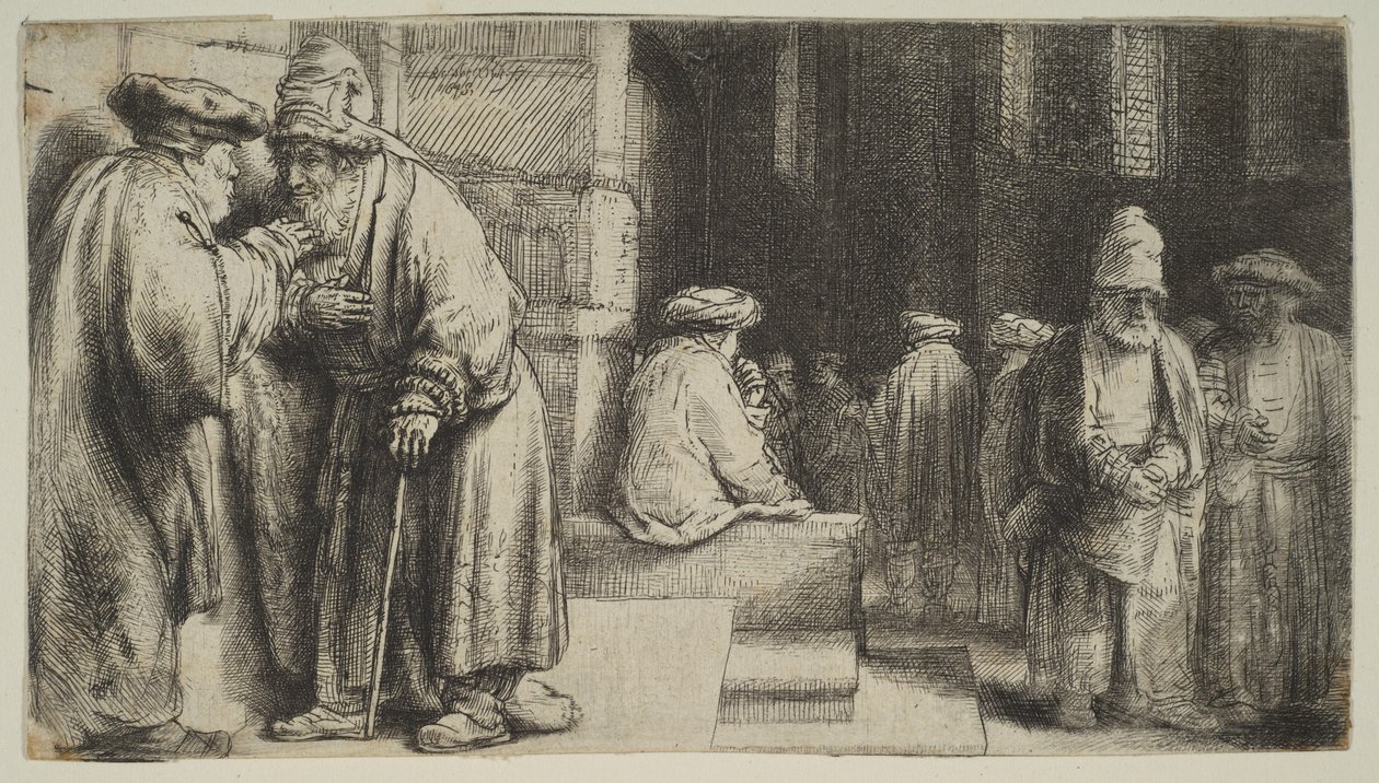 Juifs dans une synagogue - Rembrandt van Rijn