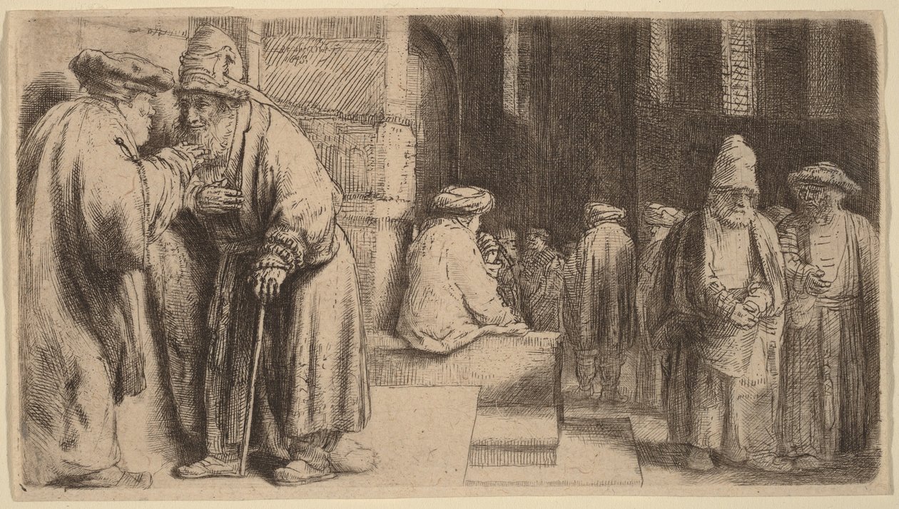 Les Juifs à la synagogue - Rembrandt van Rijn