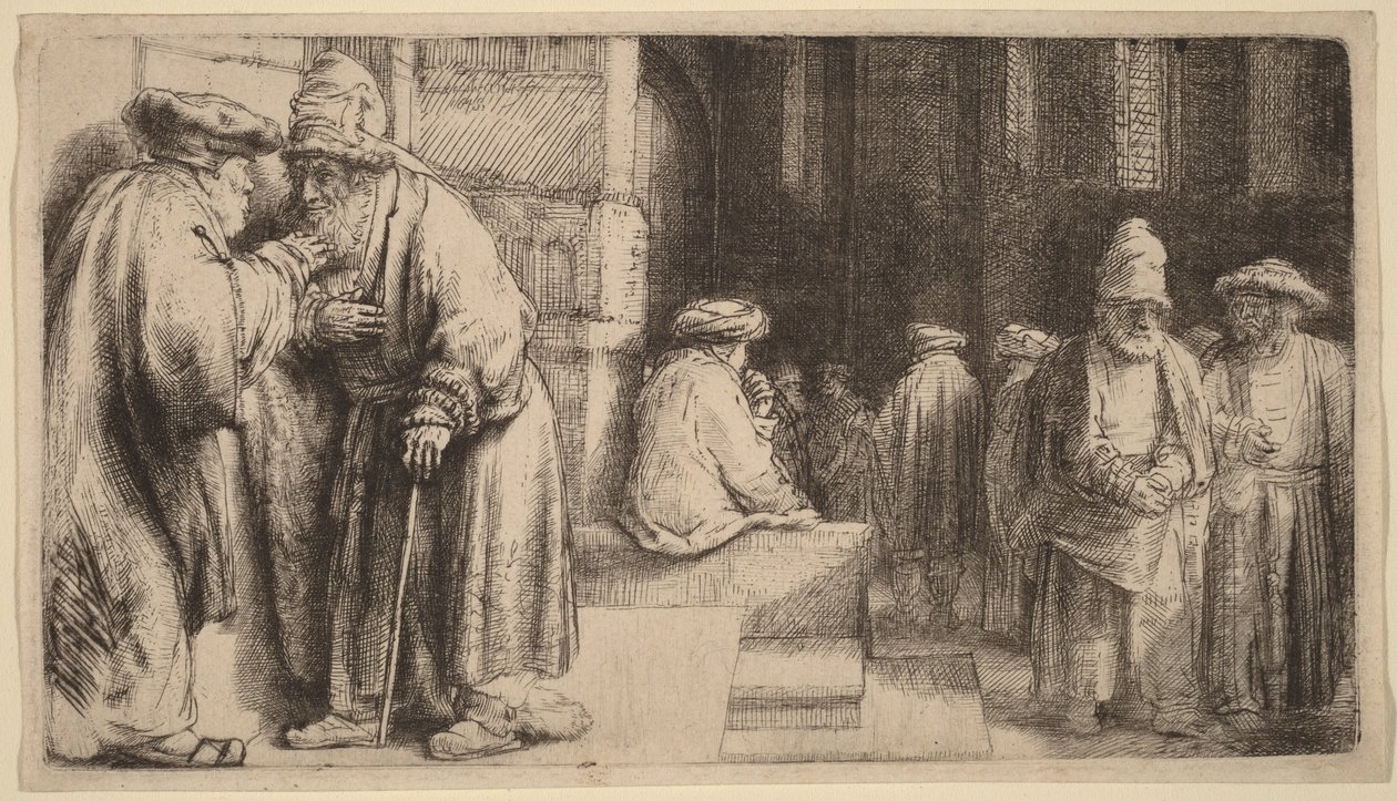 Les Juifs à la synagogue - Rembrandt van Rijn