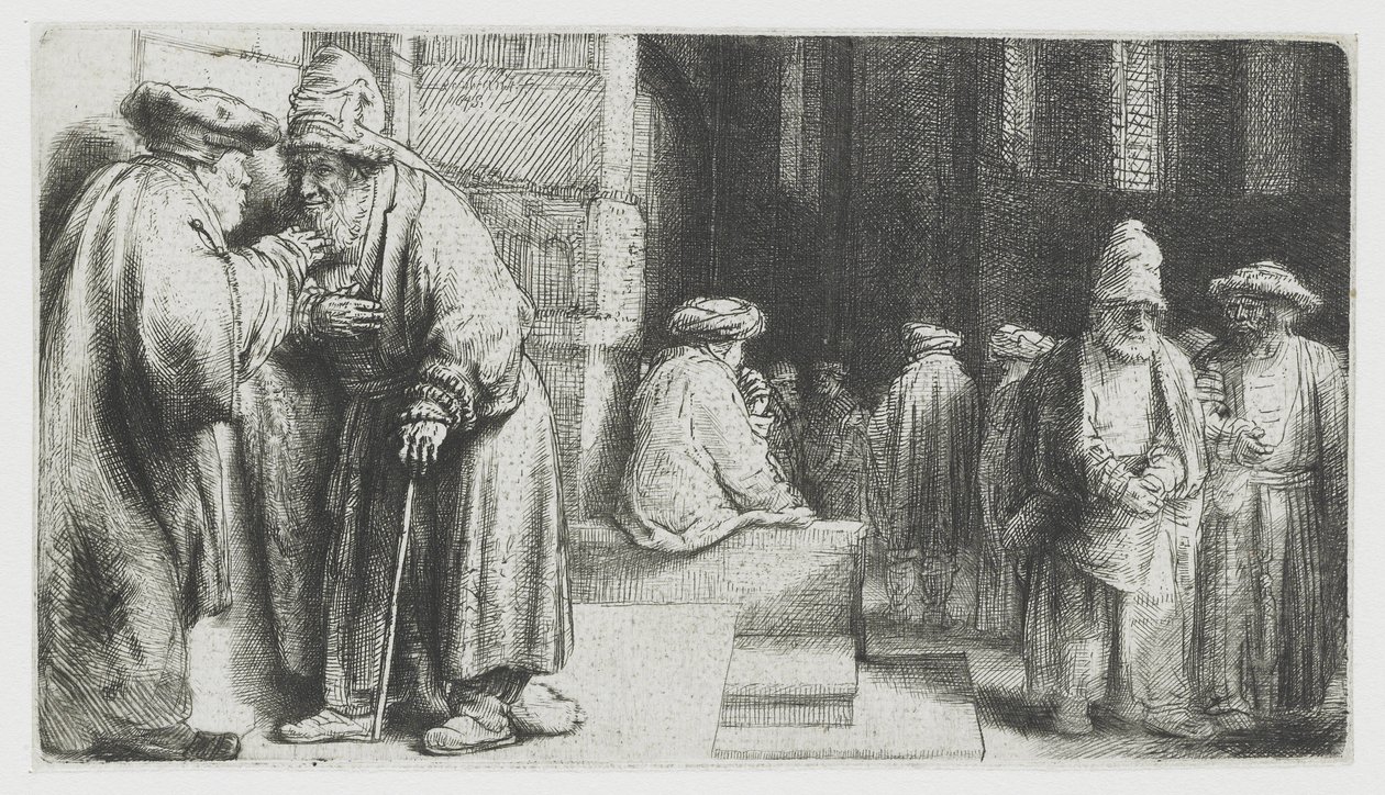 Juifs dans la synagogue - Rembrandt van Rijn
