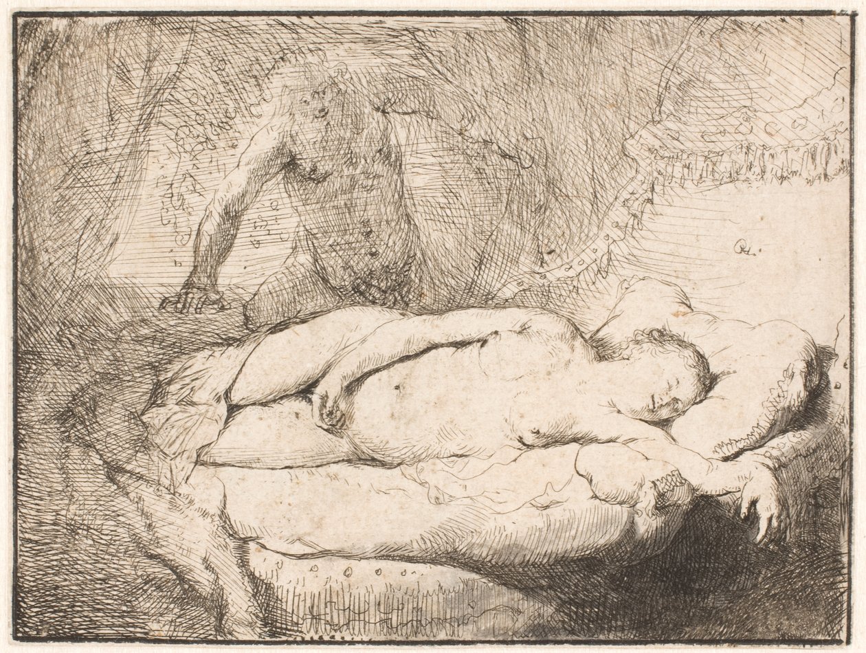 Jupiter et Antiope : la petite planche - Rembrandt van Rijn